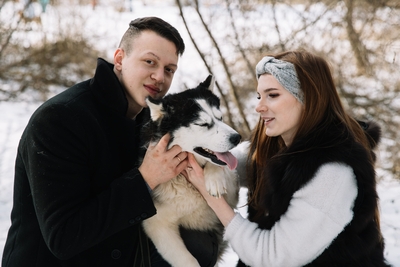 Хаски Блюз, катание на хаски